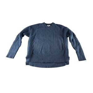 Madewell Textured Crewneck Sweater Navy Blue Size S Cotton Blend